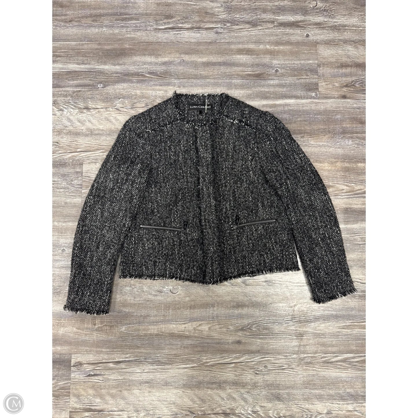 Jacket Designer By Luisa Cerano In Grey, Size: S