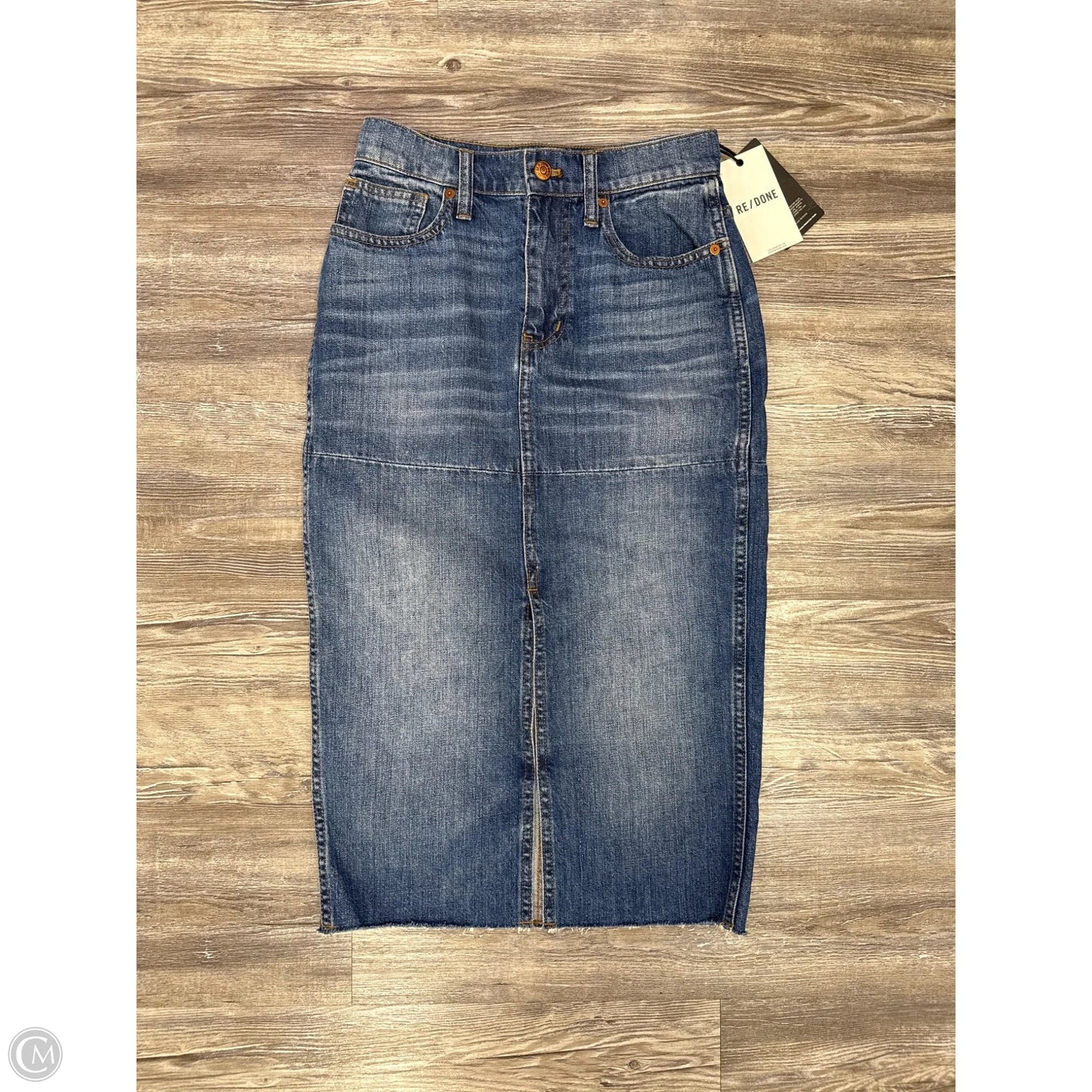 Skirt Midi By Cmc In Blue Denim, Size: 0p