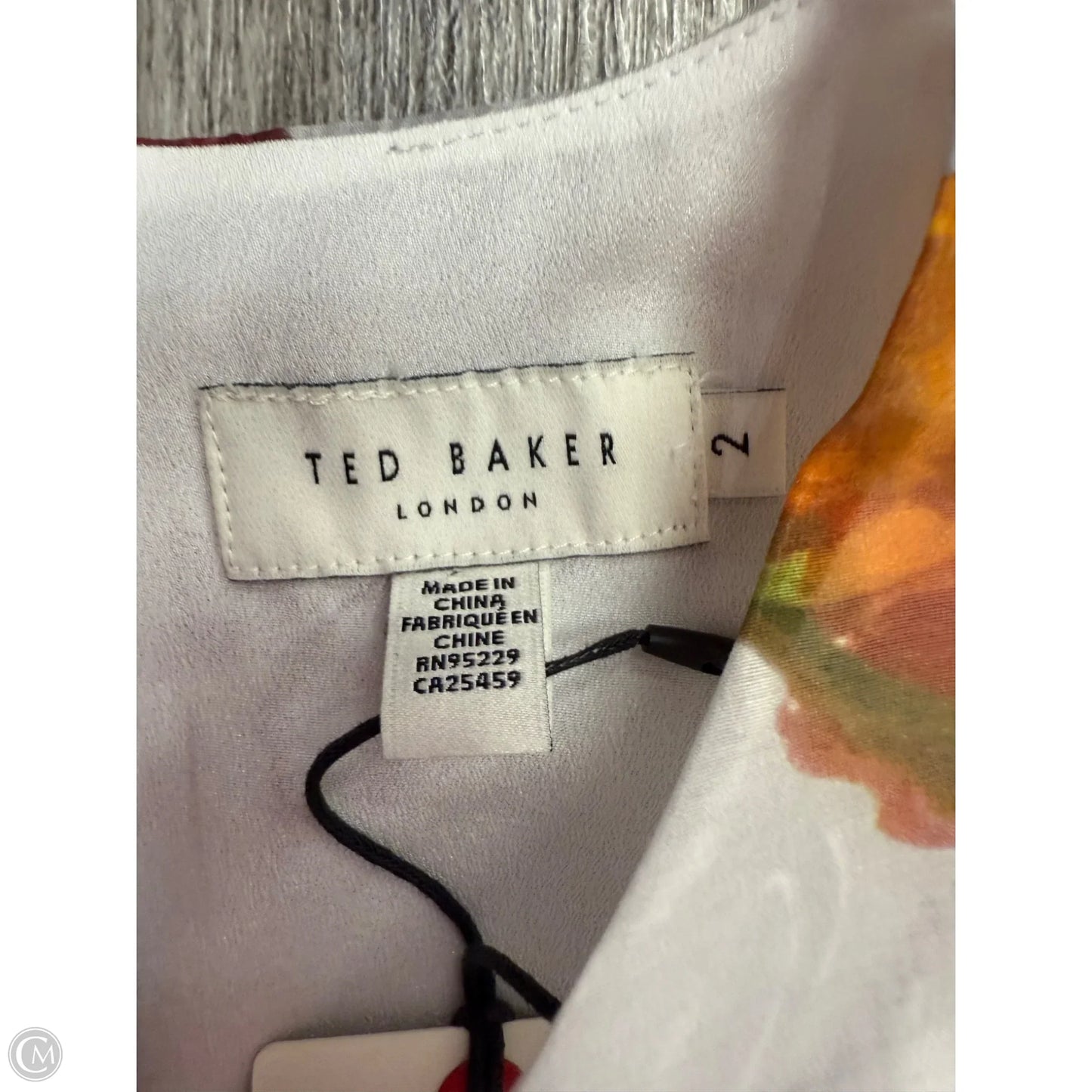 Top Short Sleeve Designer By Ted Baker In Floral Print, Size: 2