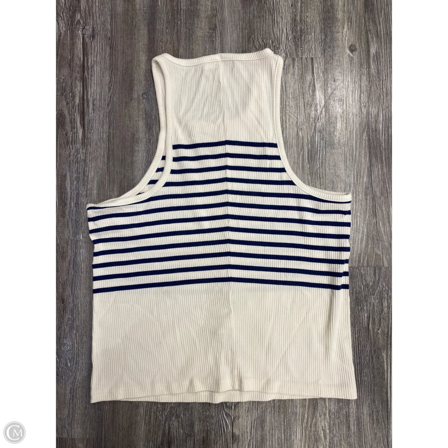 Top Sleeveless Basic By J. Crew In Blue & Cream, Size: Xl