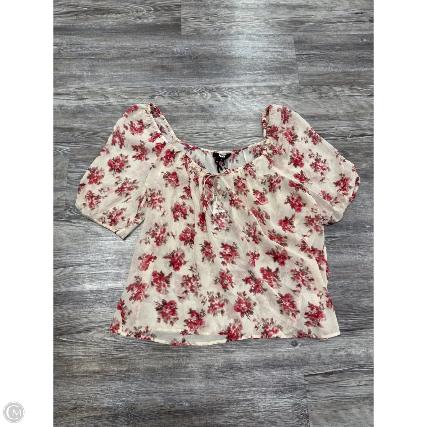 Top Short Sleeve By Paige In Floral Print, Size: M