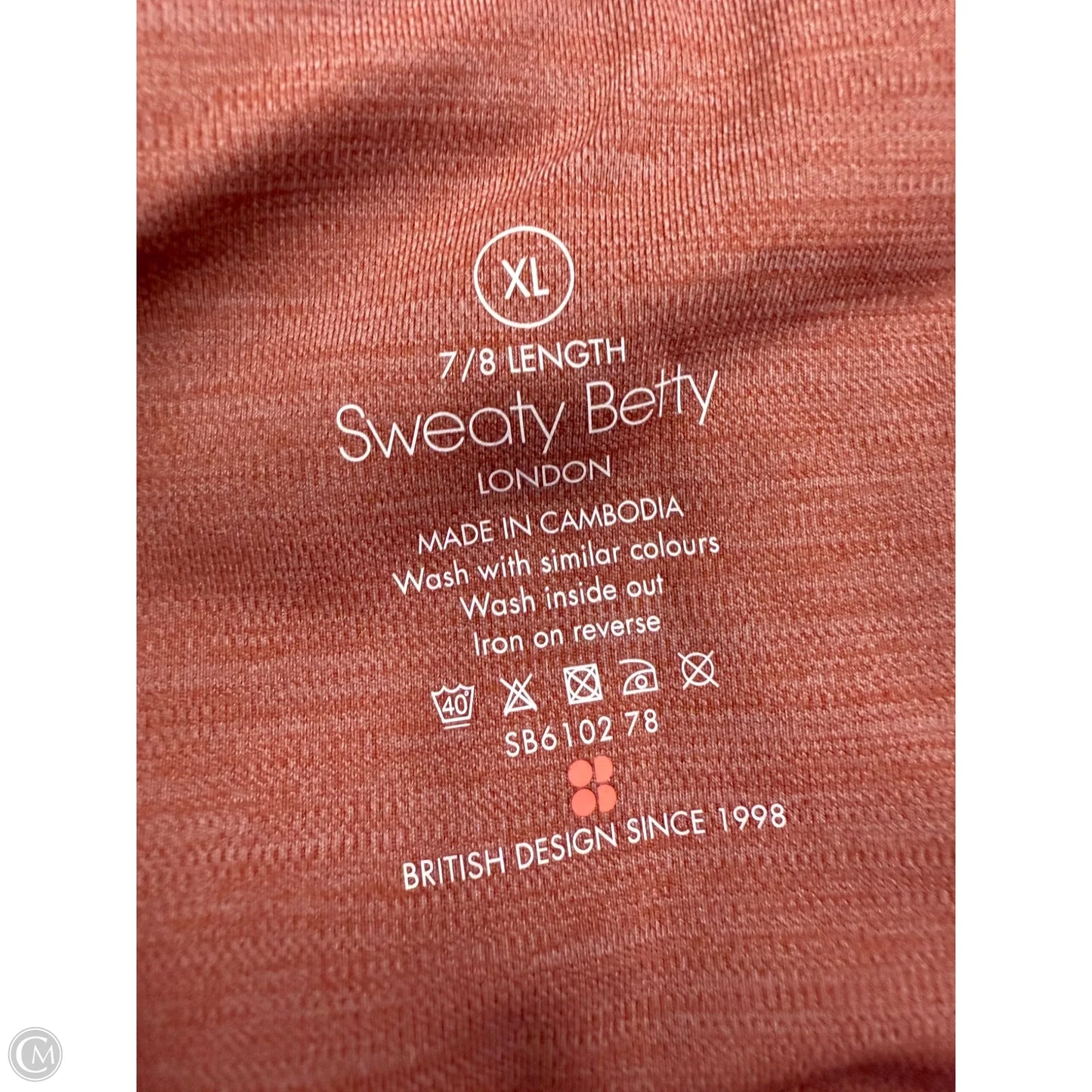 Athletic Leggings By Sweaty Betty In Pink & Silver, Size: Xl