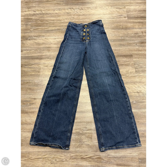 Jeans Wide Leg By Frame In Blue Denim, Size: 4