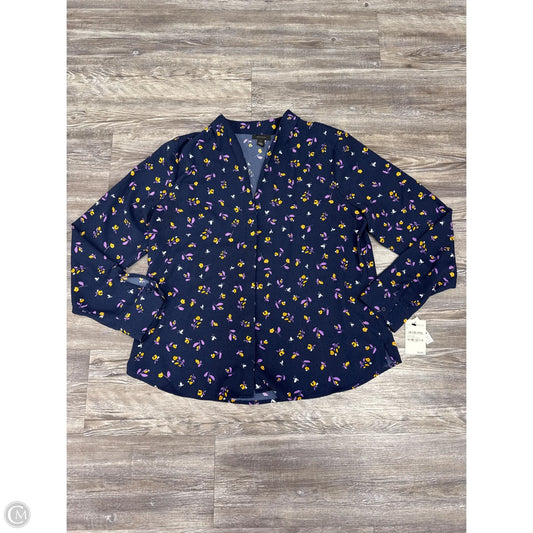 Top Long Sleeve By Halogen In Blue, Size: L