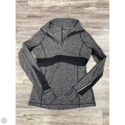 Athletic Jacket By Lululemon In Black & Grey, Size: 10
