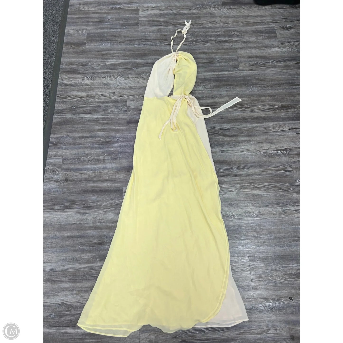 Dress Party Long By Reformation In Tan & Yellow, Size: 4