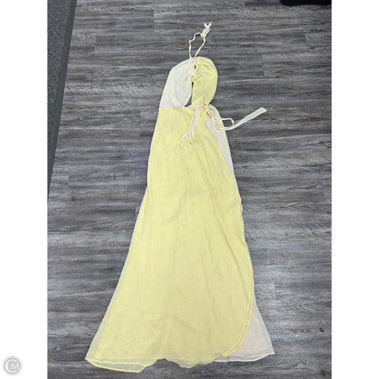 Dress Party Long By Reformation In Tan & Yellow, Size: 4