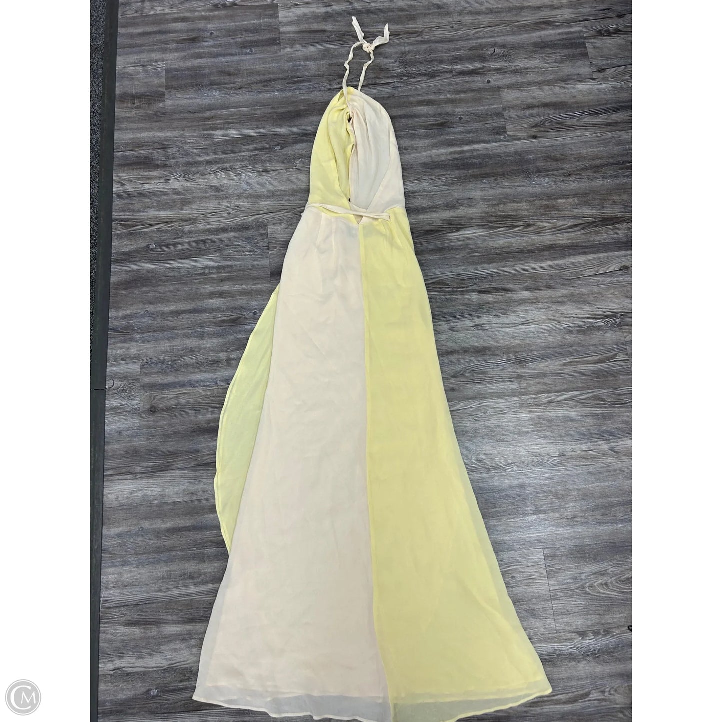 Dress Party Long By Reformation In Tan & Yellow, Size: 4