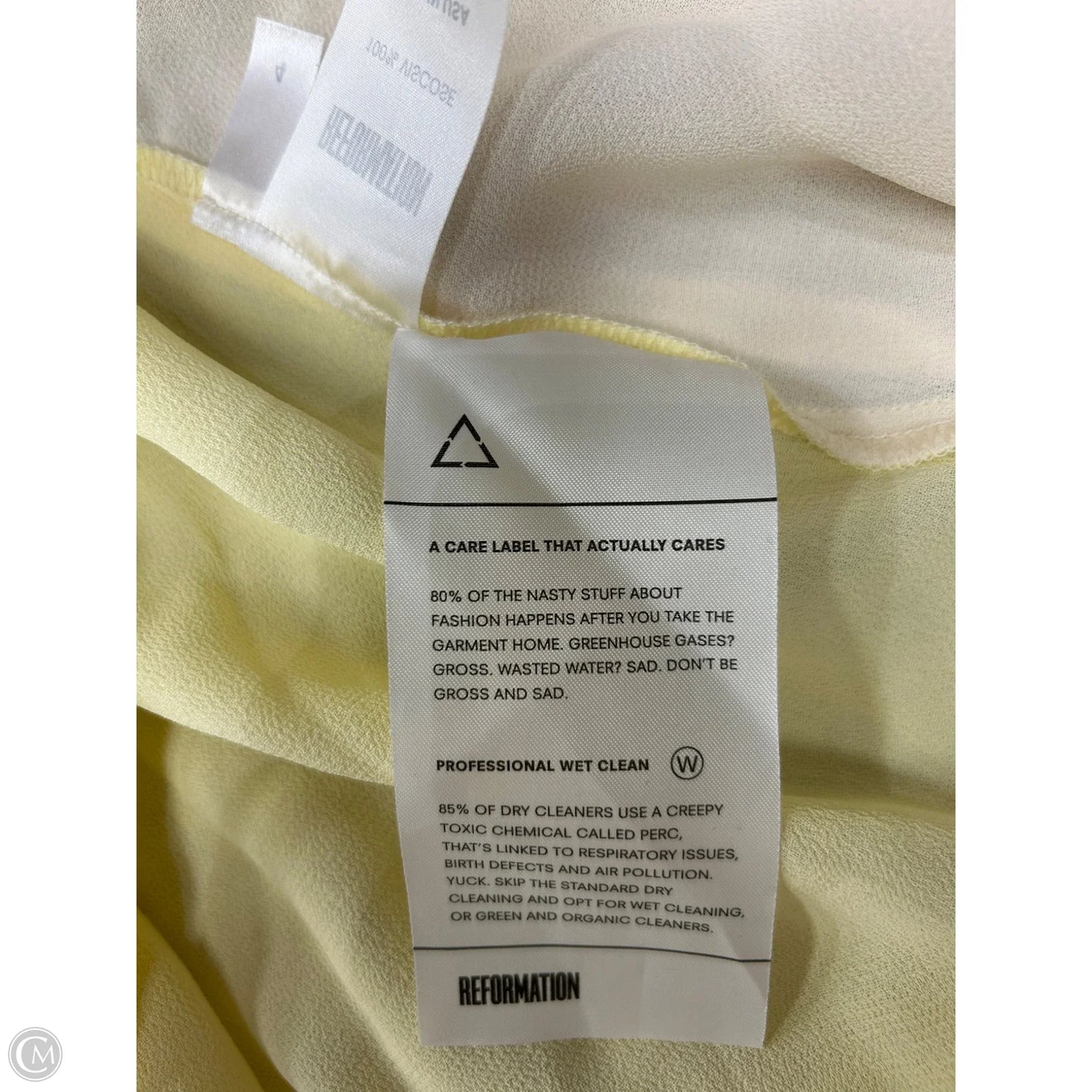 Dress Party Long By Reformation In Tan & Yellow, Size: 4