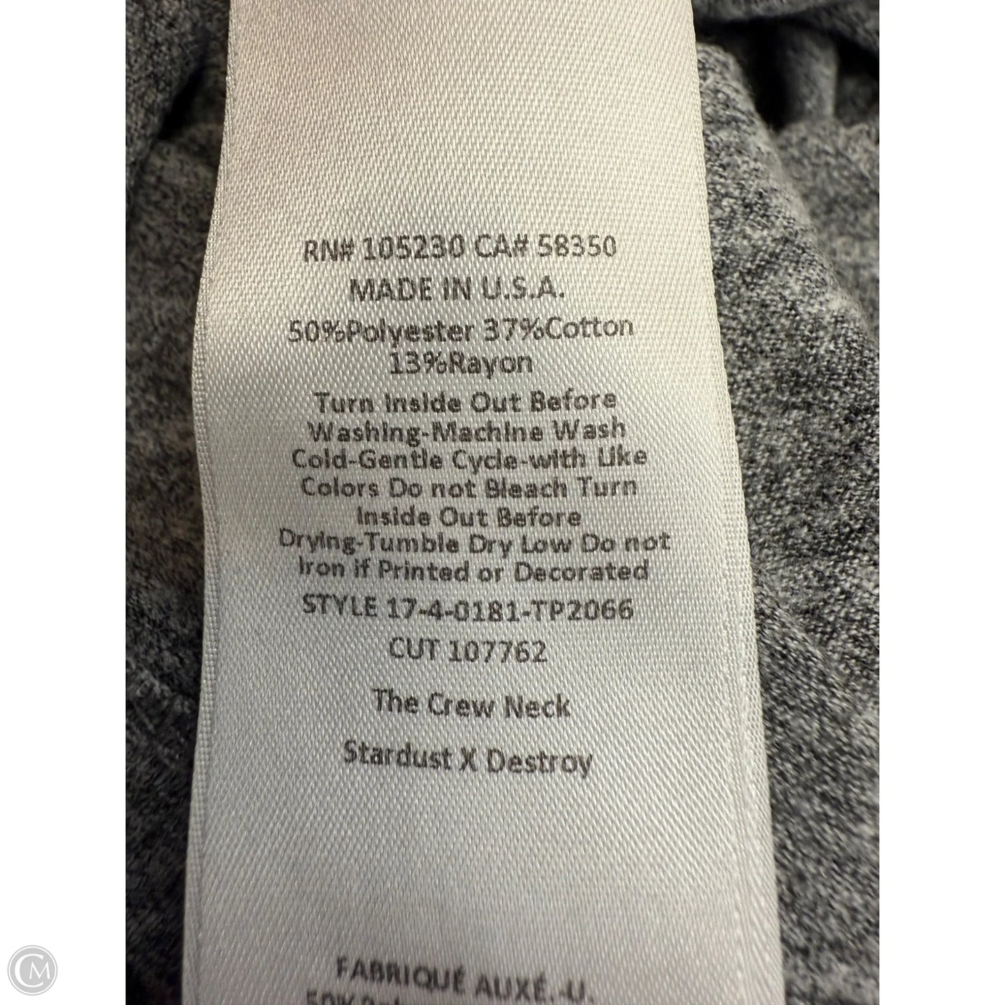 Top Short Sleeve Designer By Current/elliott In Grey, Size: S