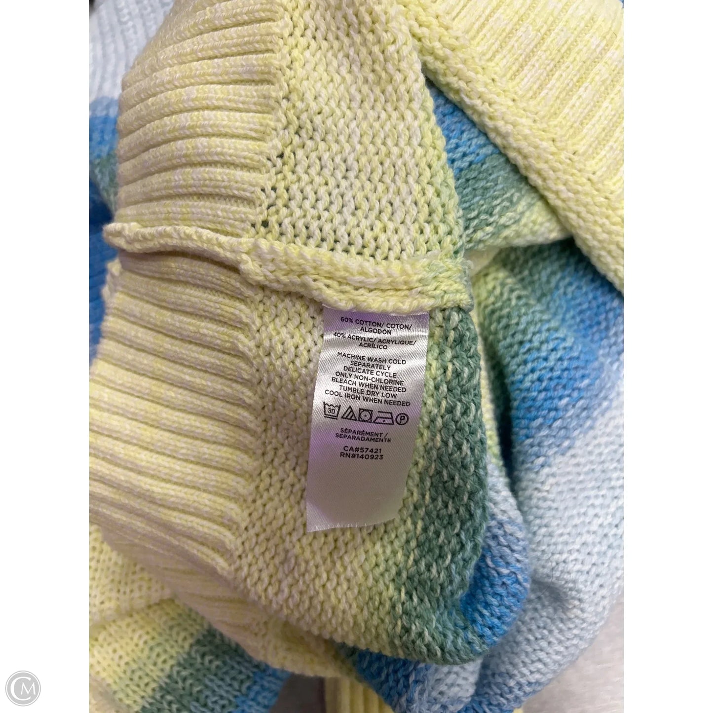 Sweater By Loft In Blue & Yellow, Size: Xl