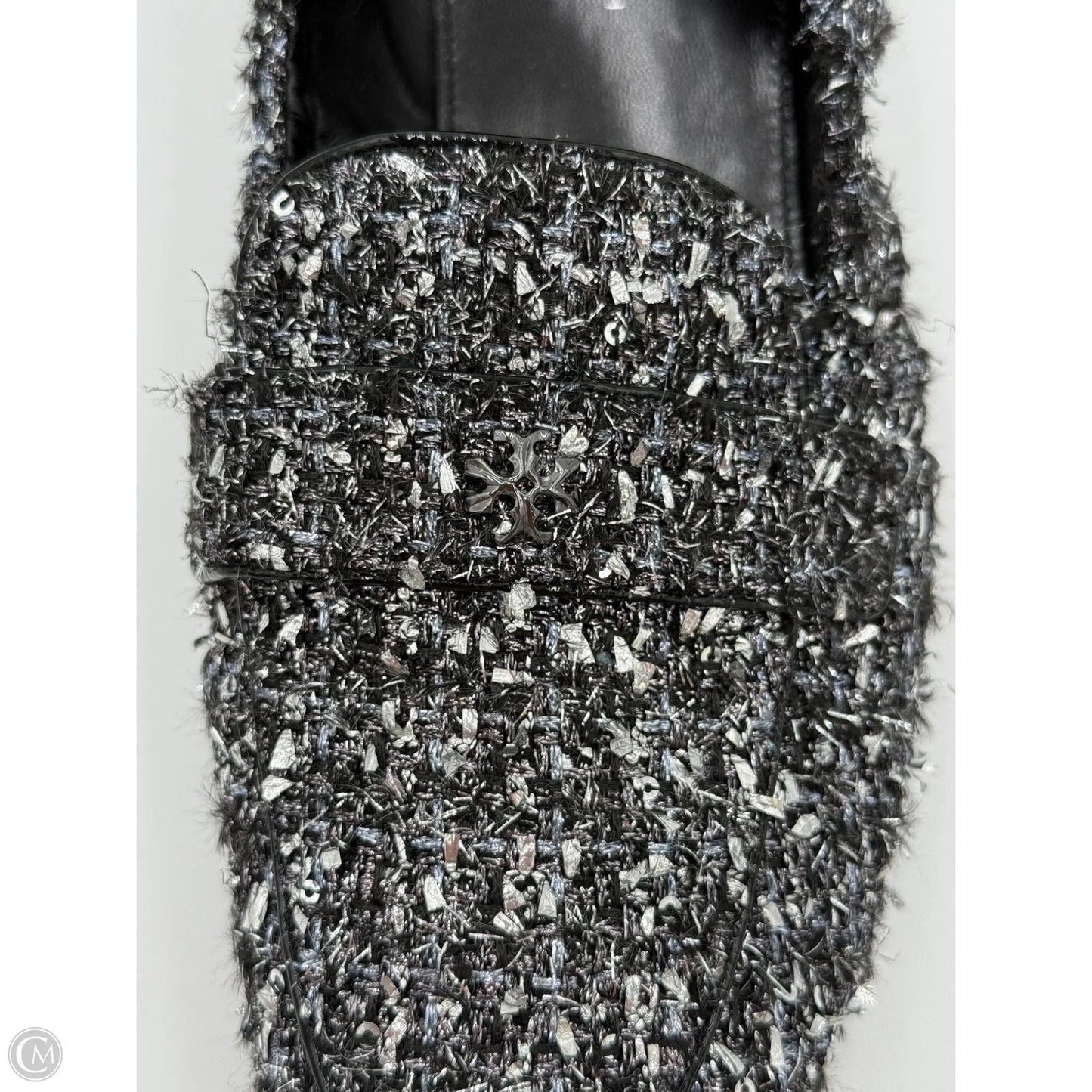 Shoes Designer By Tory Burch In Black & Silver, Size: 9