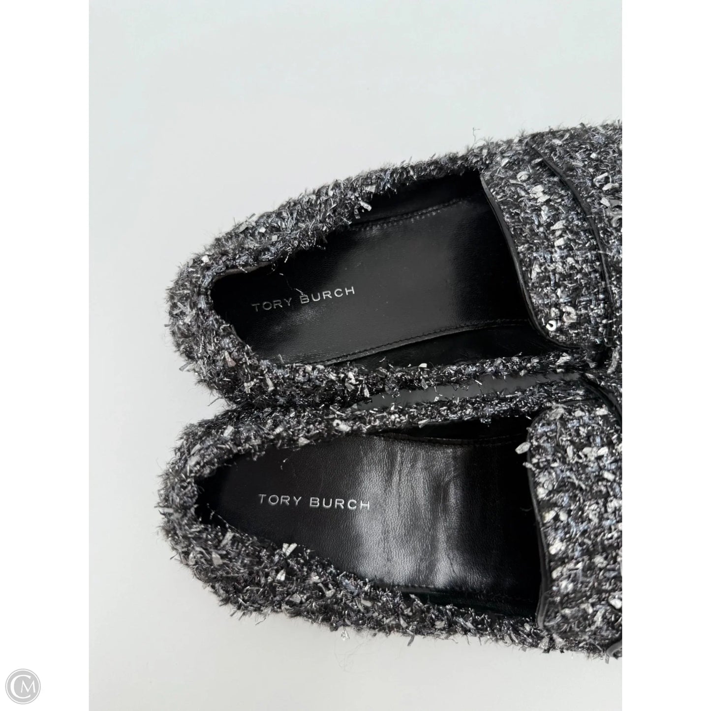 Shoes Designer By Tory Burch In Black & Silver, Size: 9