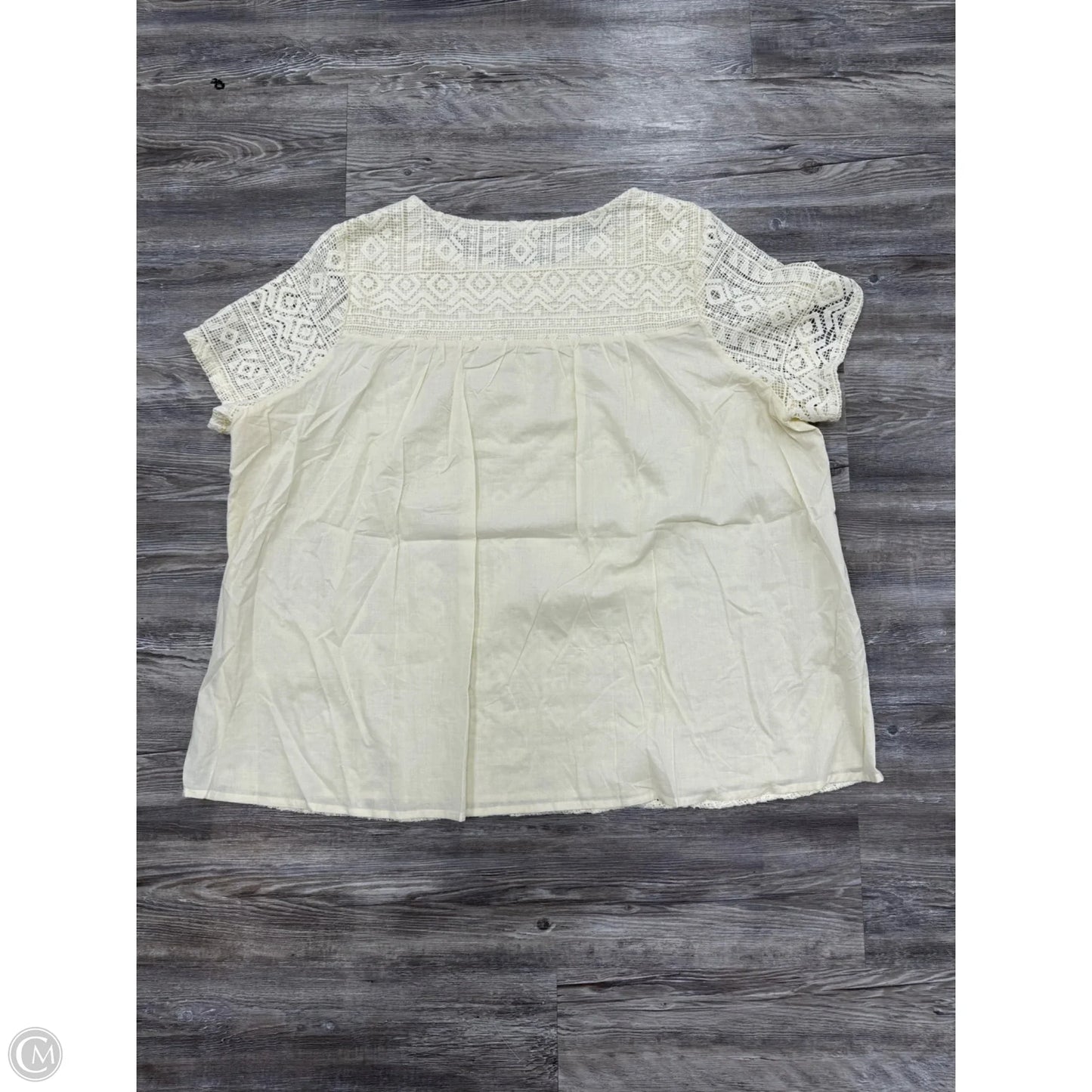 Top Short Sleeve By Like Love In Cream, Size: 3x
