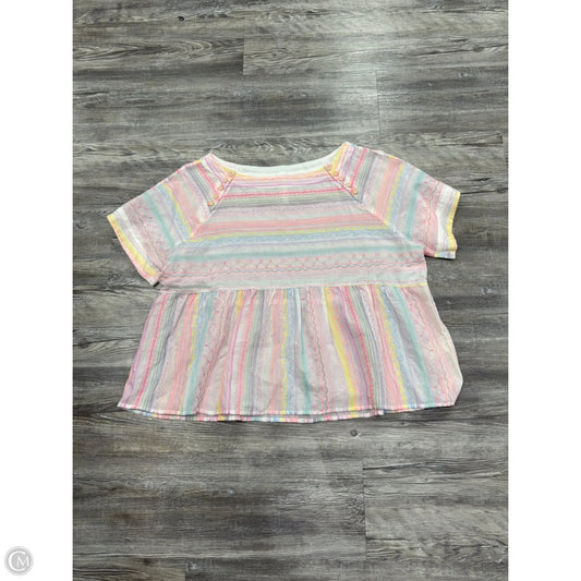 Top Short Sleeve By Anthropologie In Multi-colored, Size: M