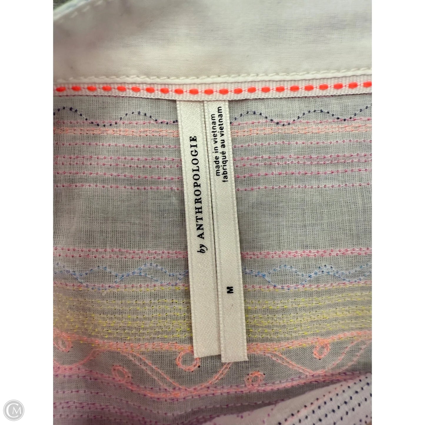 Top Short Sleeve By Anthropologie In Multi-colored, Size: M