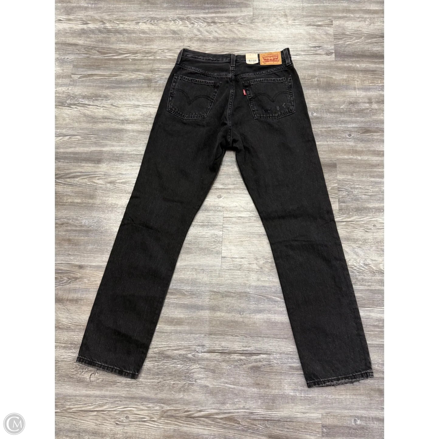 Jeans Straight By Levis In Black Denim, Size: 6