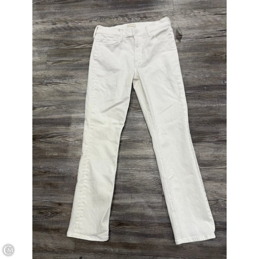 Jeans Straight By Mother Jeans In White Denim, Size: 4