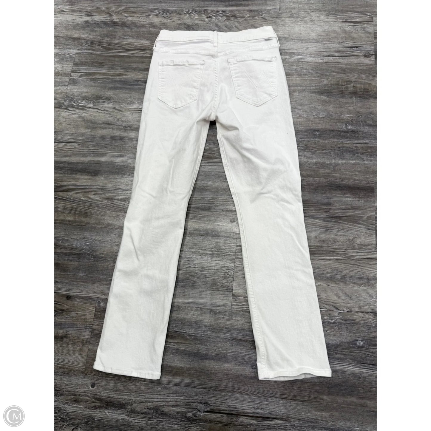 Jeans Straight By Mother Jeans In White Denim, Size: 4