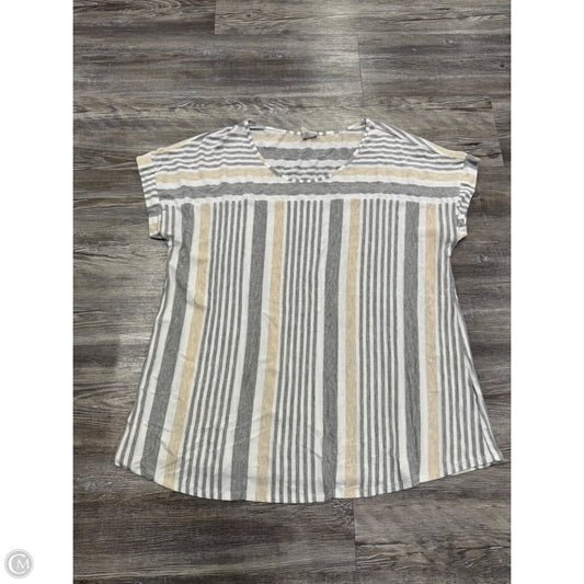 Top Short Sleeve Basic By aif In Grey & Tan, Size: 2x