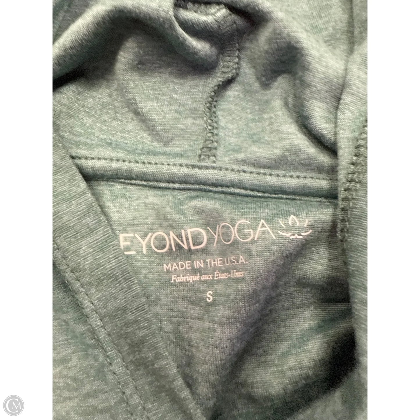 Athletic Top Long Sleeve Hoodie By Beyond Yoga In Teal, Size: S