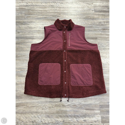 Vest Faux Fur & Sherpa By Flx In Maroon, Size: 3x