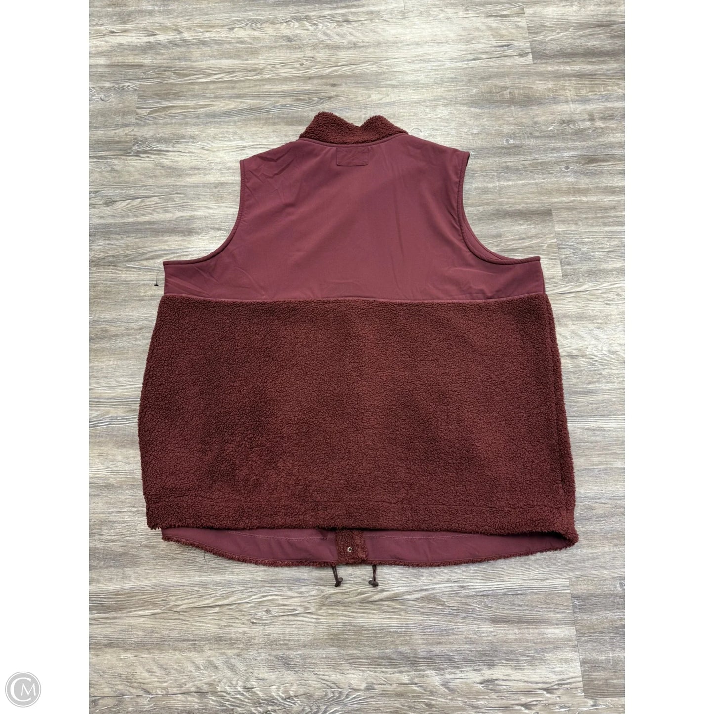 Vest Faux Fur & Sherpa By Flx In Maroon, Size: 3x