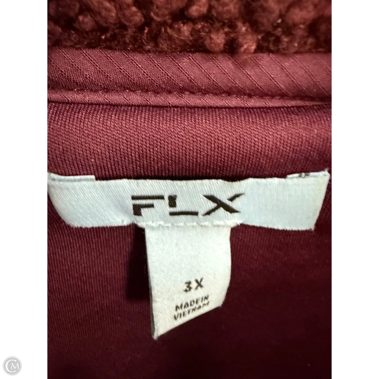 Vest Faux Fur & Sherpa By Flx In Maroon, Size: 3x