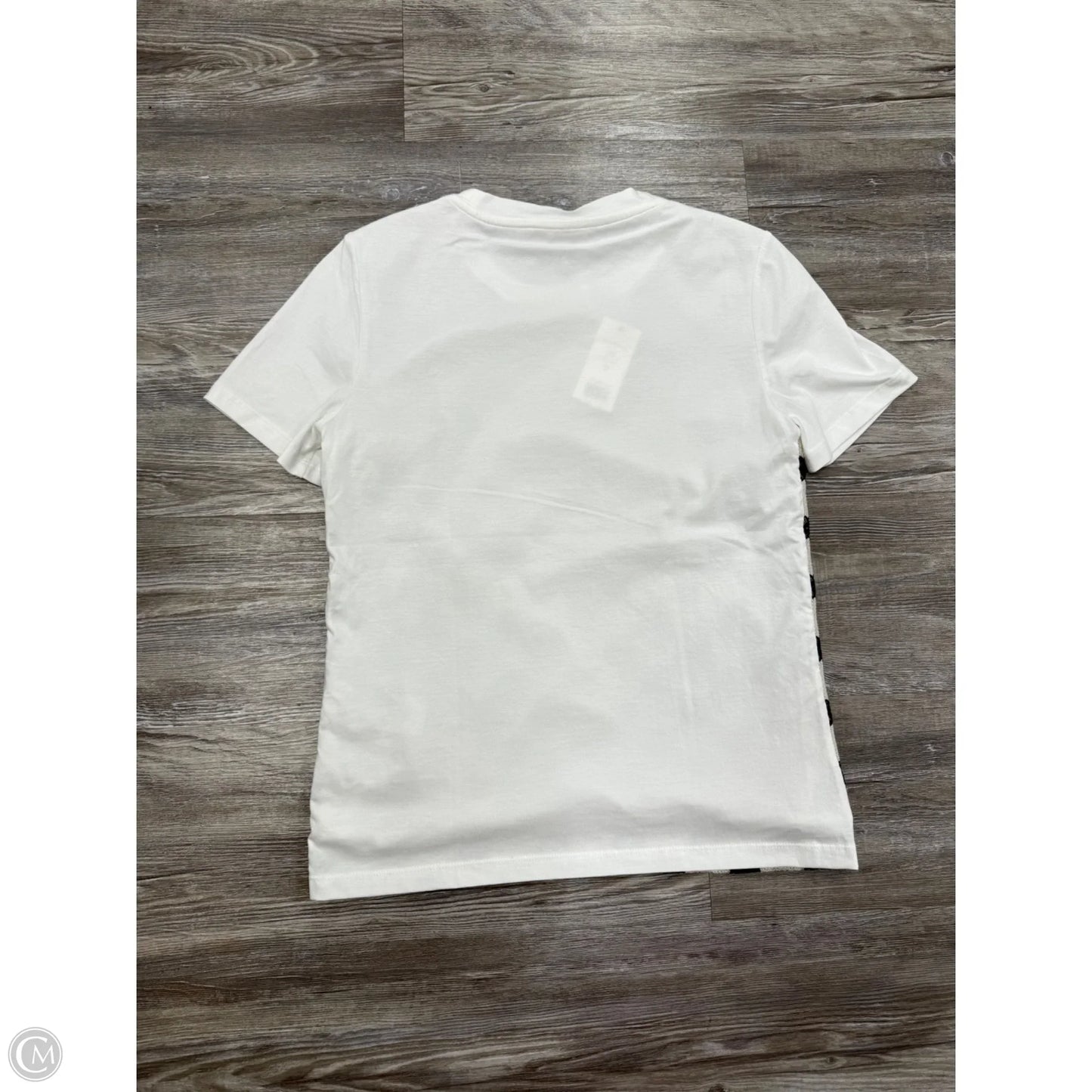 Top Short Sleeve Designer By Tory Burch In Blue & Cream, Size: S