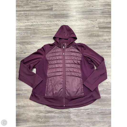 Jacket Fleece By Tek Gear In Purple, Size: 3x