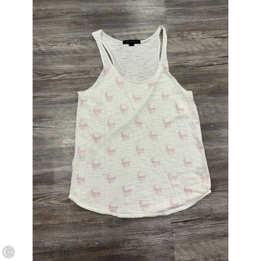 Top Sleeveless By Skull Cashmere In Pink & White, Size: L