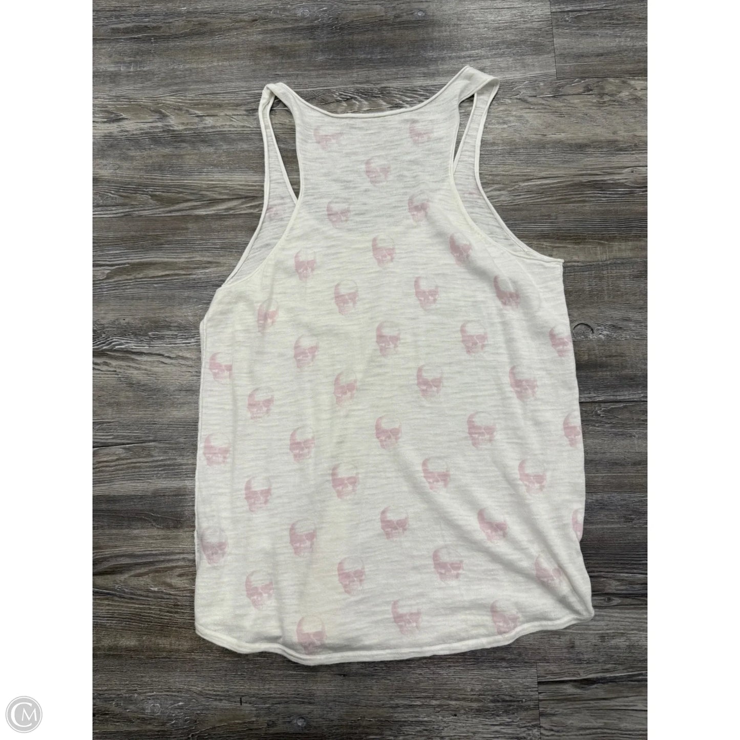 Top Sleeveless By Skull Cashmere In Pink & White, Size: L