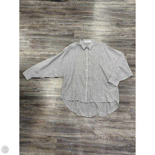 Top Long Sleeve By Clothes Mentor In Grey & White, Size: L