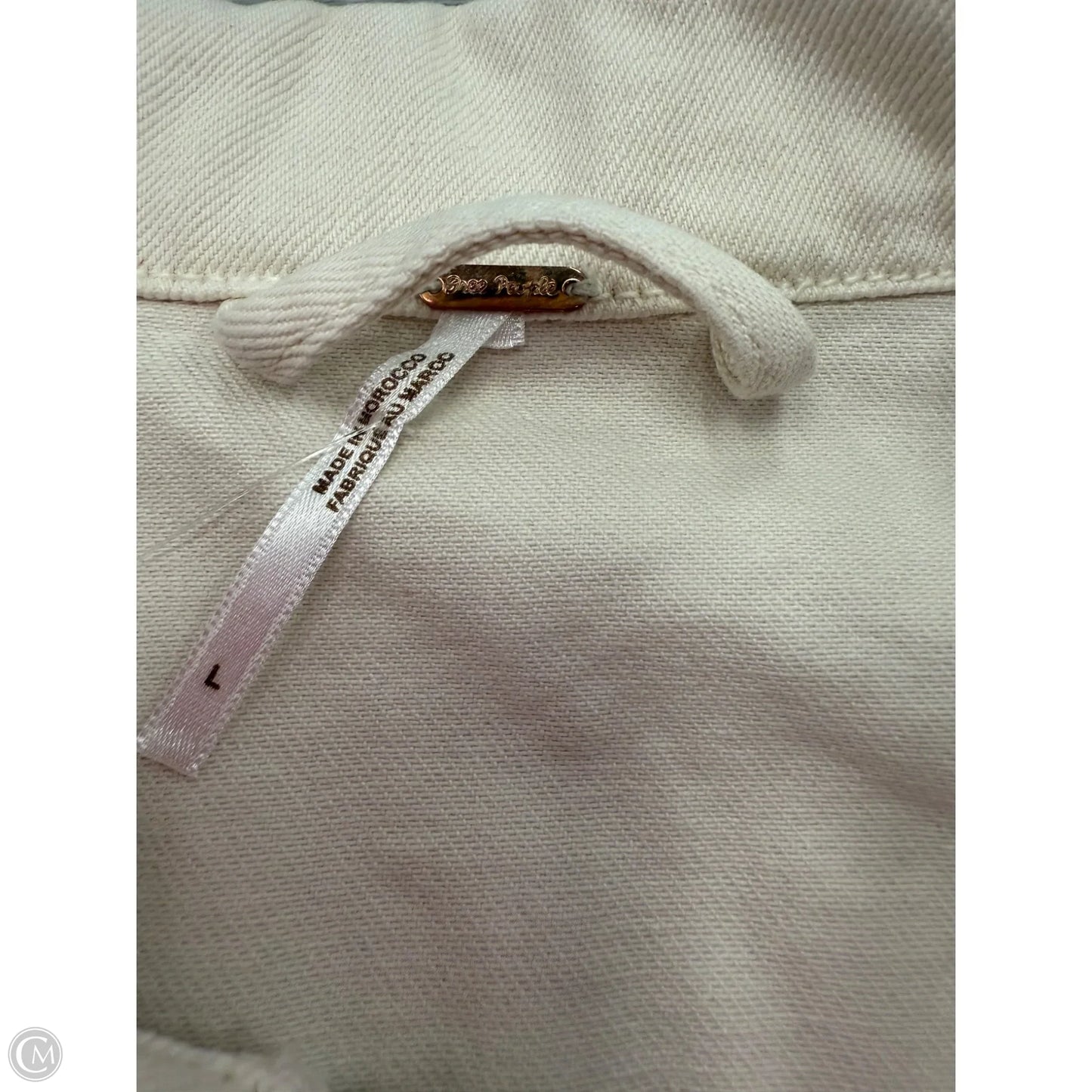 Jacket Denim By Free People In Cream Denim, Size: L