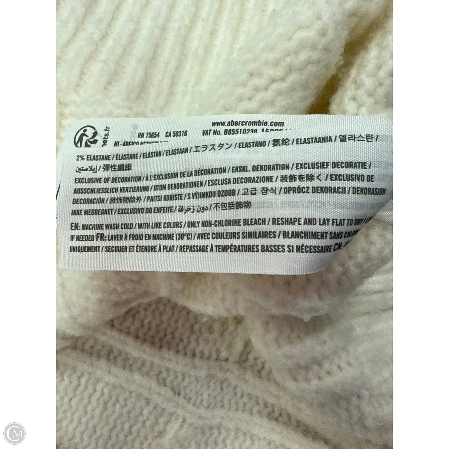 Sweater By Abercrombie And Fitch In Cream, Size: L