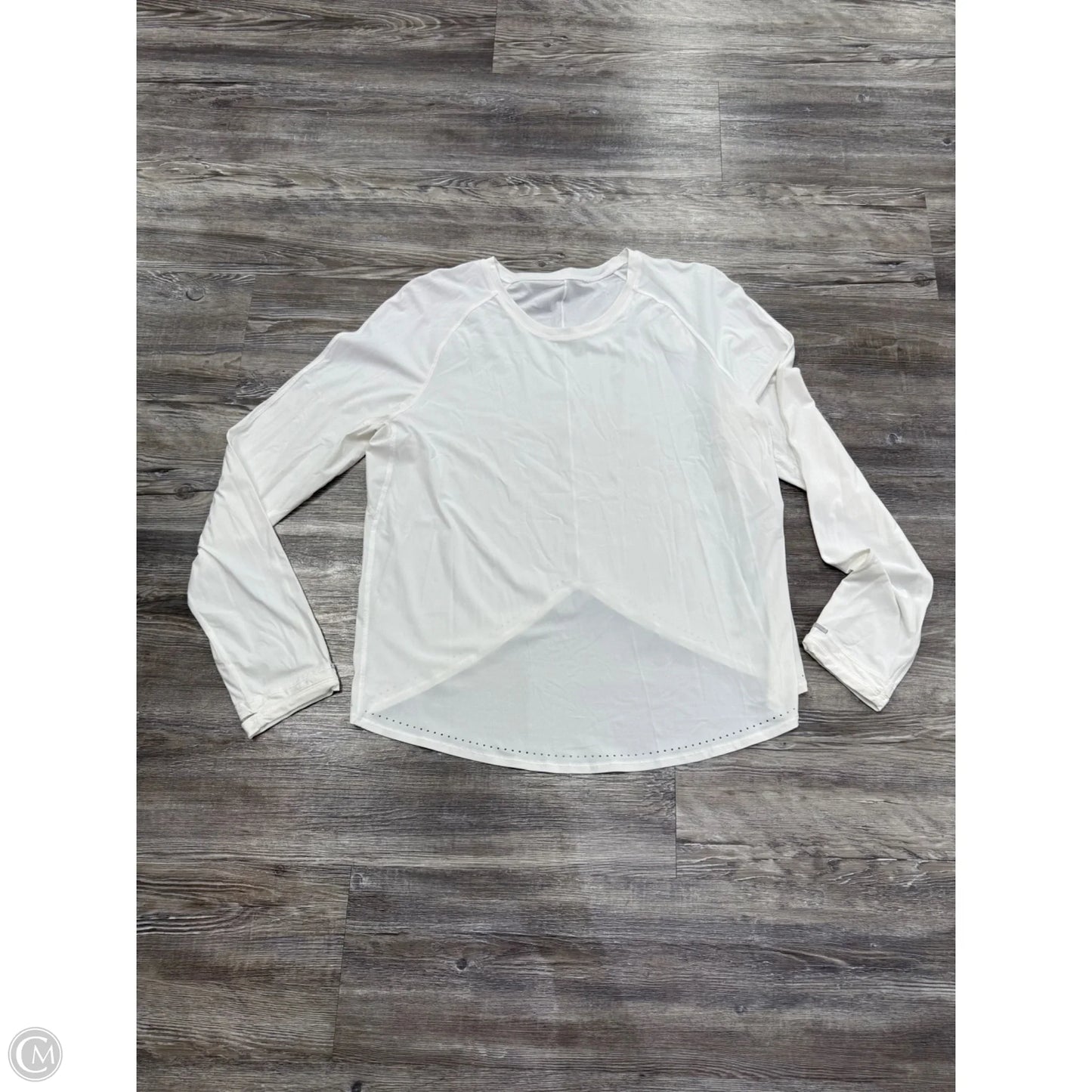 Athletic Top Long Sleeve Collar By Lululemon In White, Size: L
