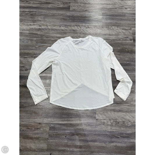 Athletic Top Long Sleeve Collar By Lululemon In White, Size: L