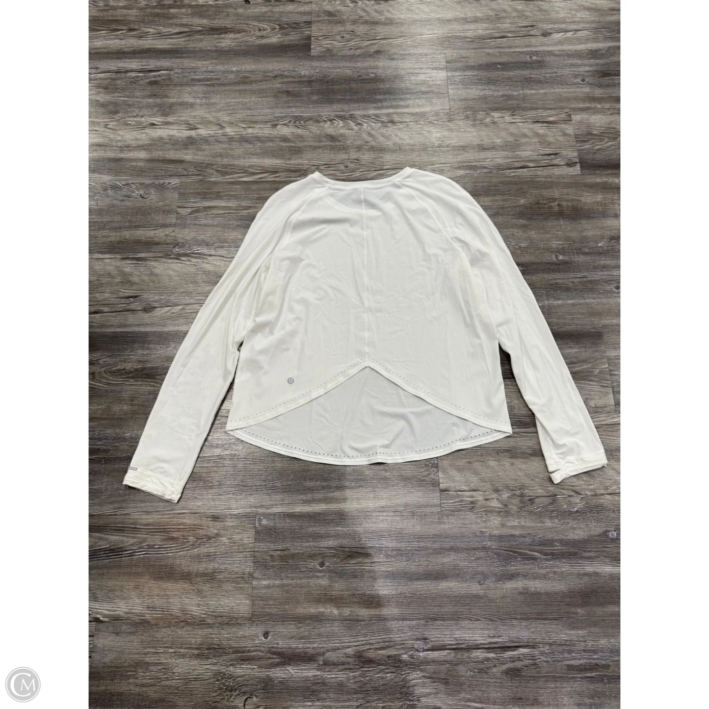 Athletic Top Long Sleeve Collar By Lululemon In White, Size: L