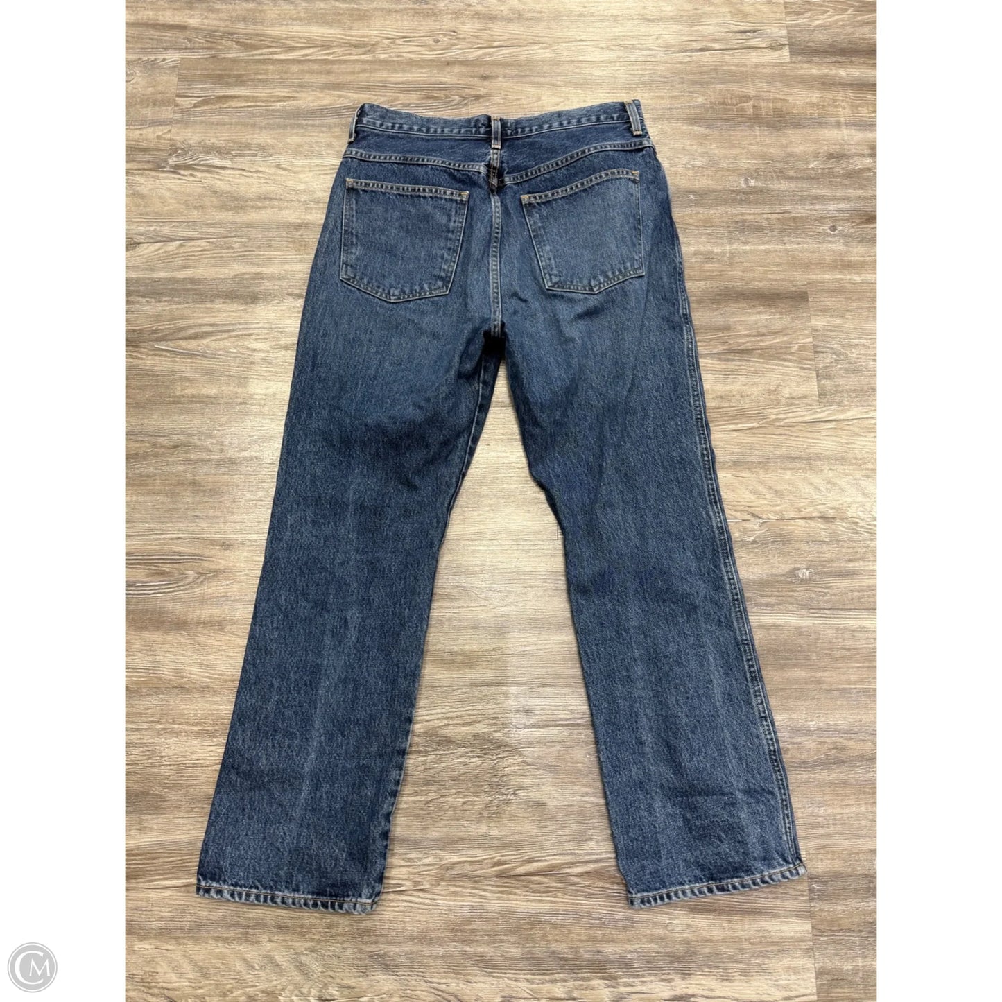 Jeans Straight By Agolde In Blue Denim, Size: 10