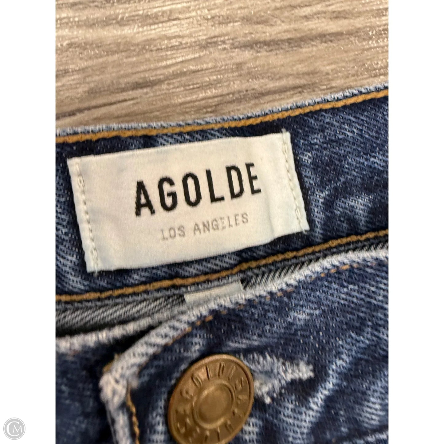 Jeans Straight By Agolde In Blue Denim, Size: 10