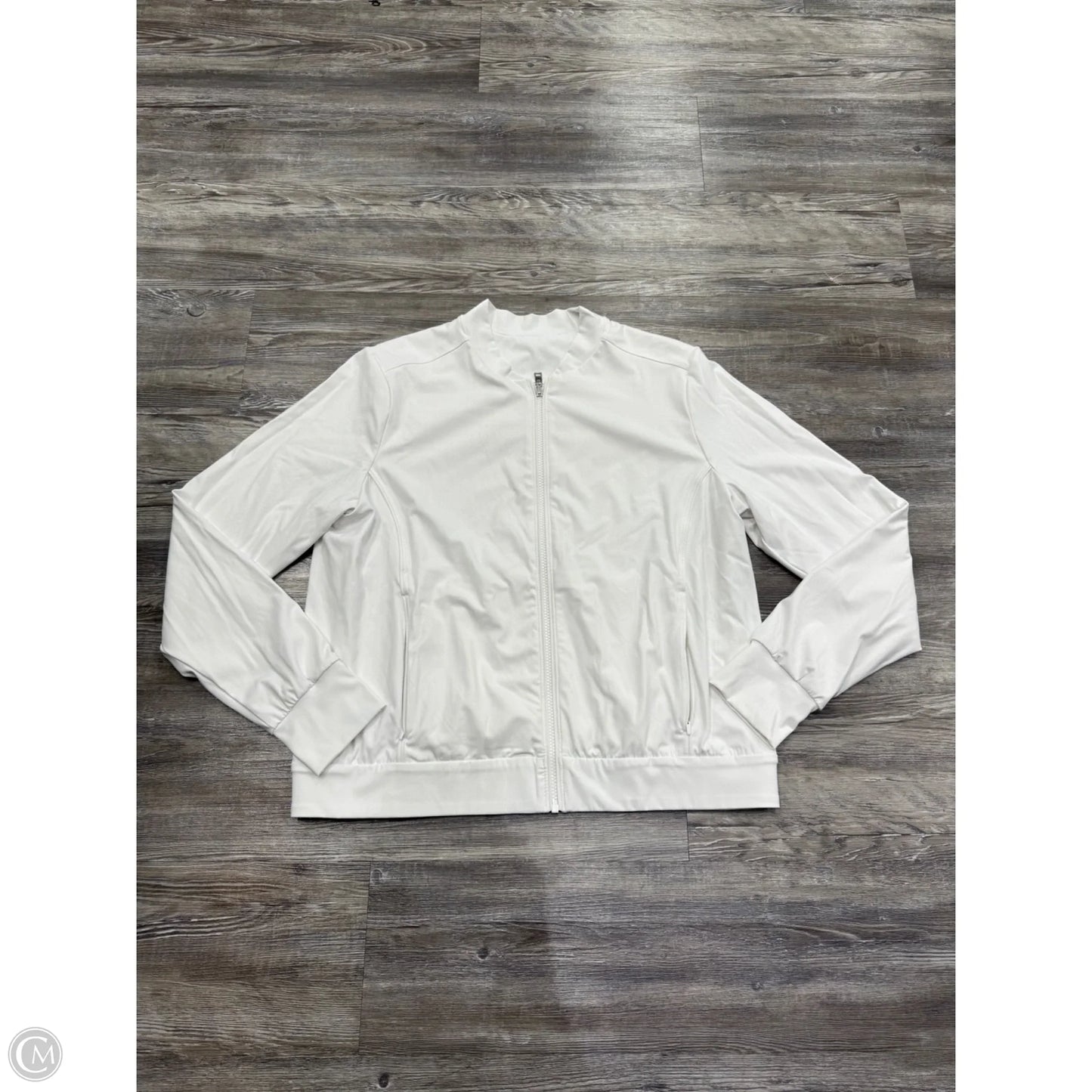 Athletic Jacket By Athleta In White, Size: L