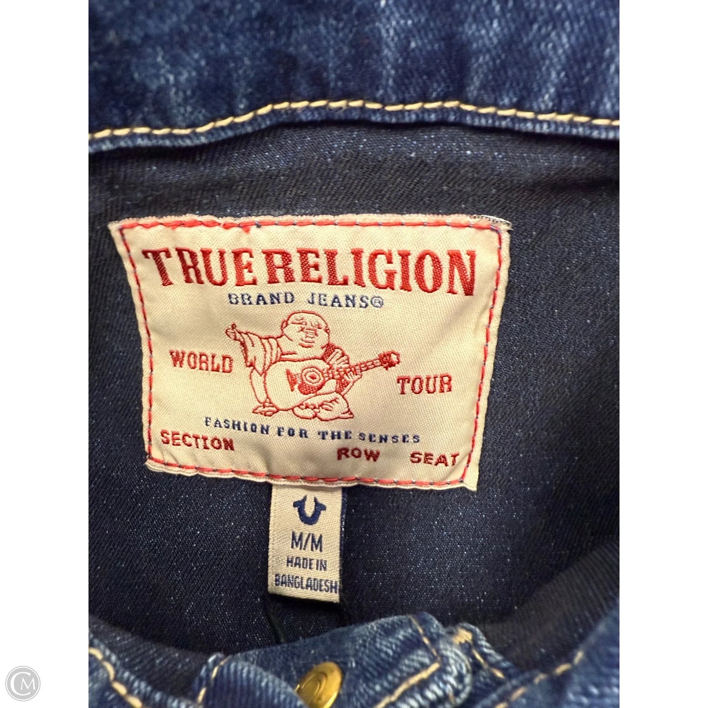 Jacket Denim By True Religion In Blue Denim, Size: M