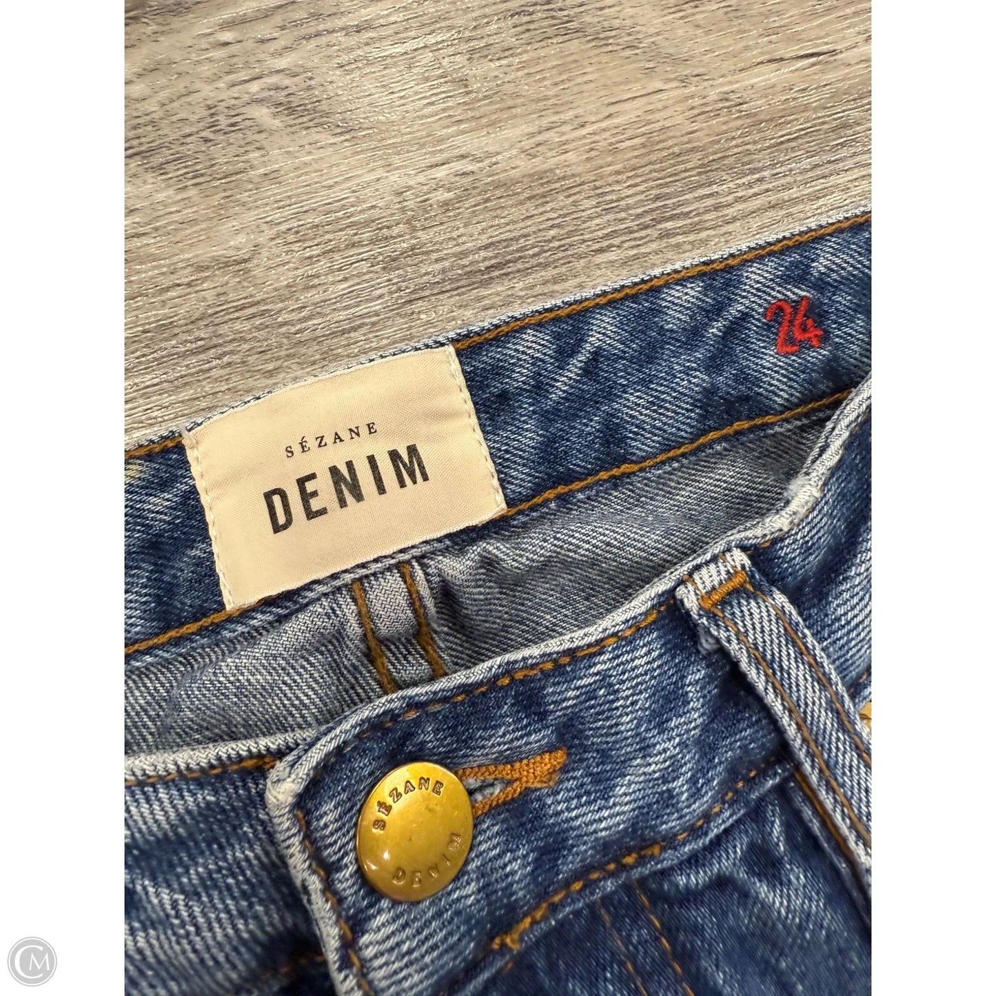 Jeans Straight By Sezane In Blue Denim, Size: 0