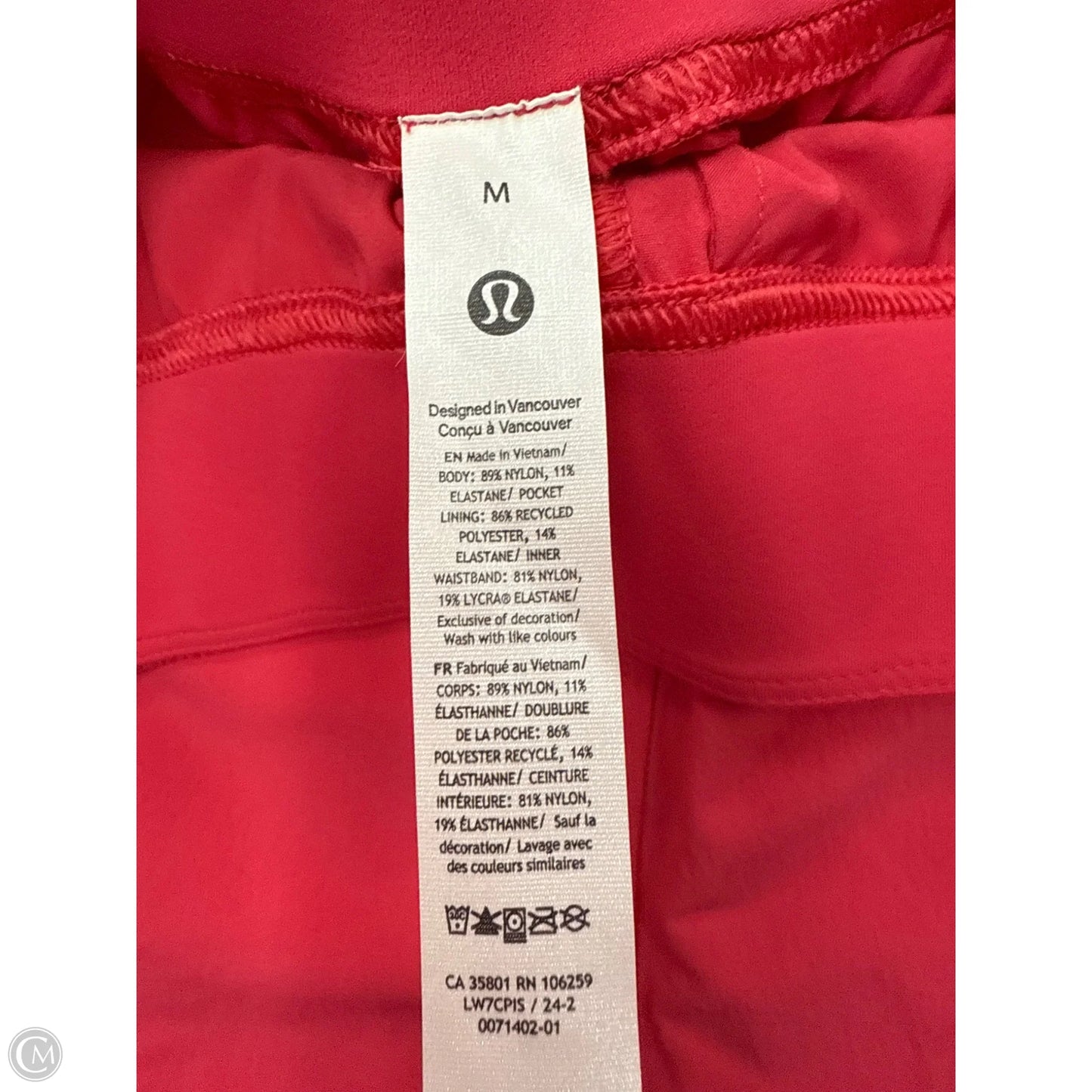 Athletic Shorts By Lululemon In Pink, Size: M