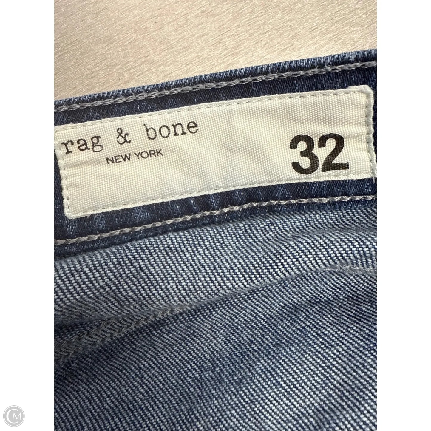 Jeans Straight By Rag And Bone In Blue Denim, Size: 14