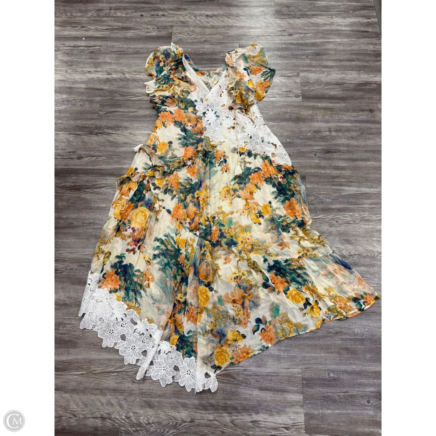 Dress Party Midi By Anthropologie In Floral Print, Size: 18