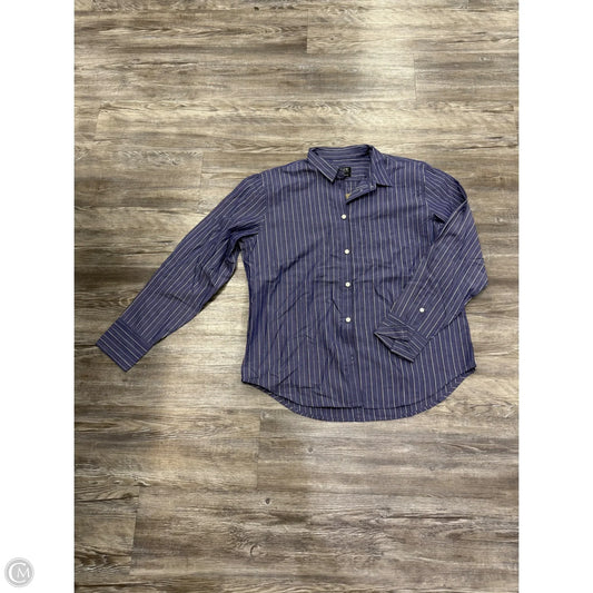 Top Long Sleeve By J. Crew In Blue & Cream, Size: L