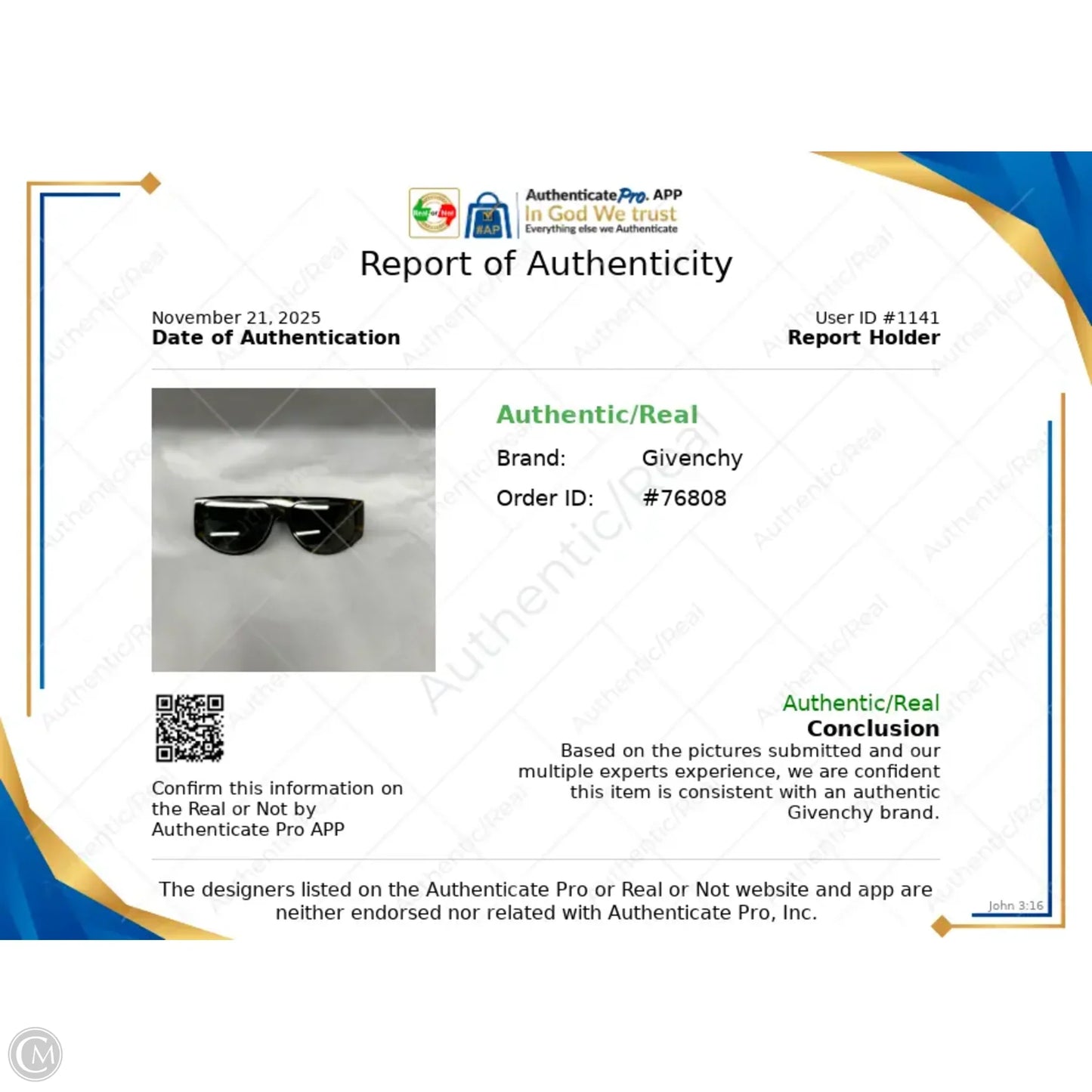 Sunglasses Luxury Designer By Givenchy