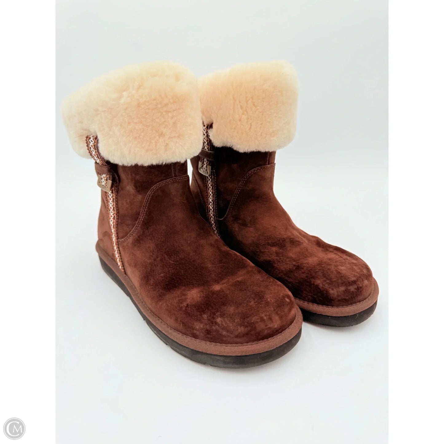 Boots Designer By Ugg In Brown, Size: 11