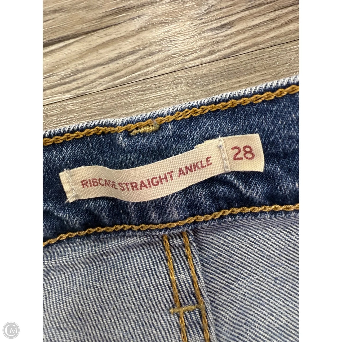 Jeans Straight By Levis In Blue Denim, Size: 8